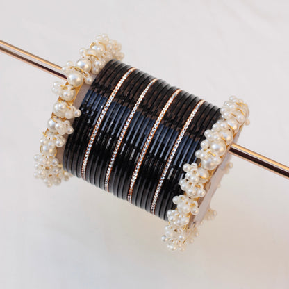 Mila Bangle Set-Black