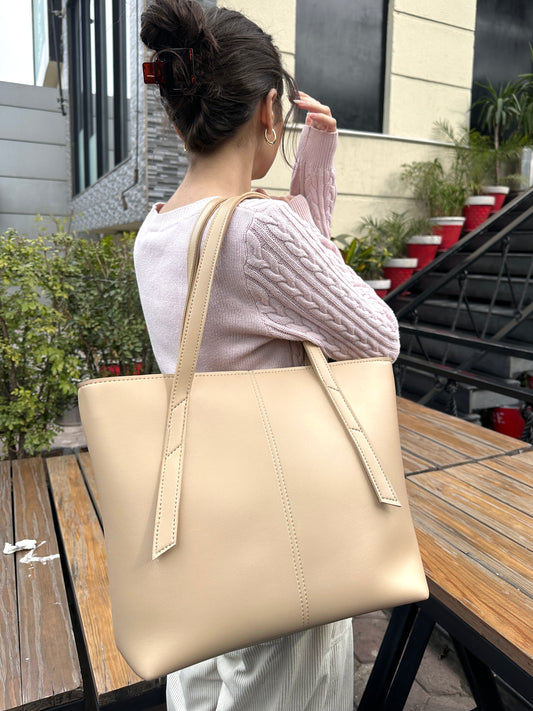 Charm - Timeless Comfort Tote- Cream