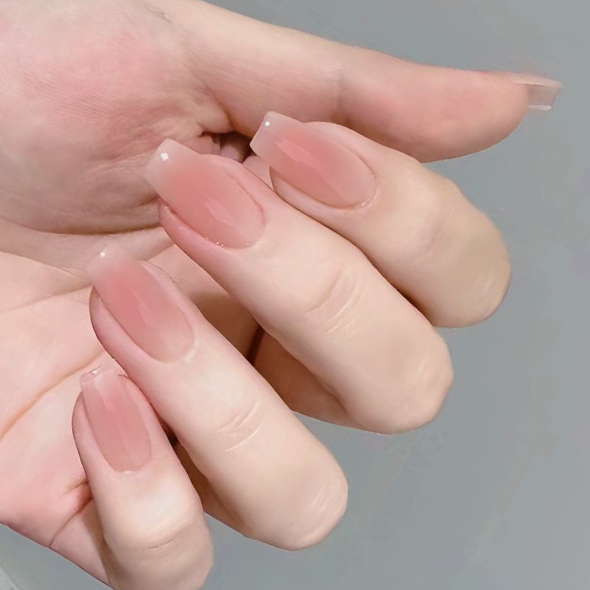 Square Pink Nude Nails-755- Free 4 pc nail kit included
