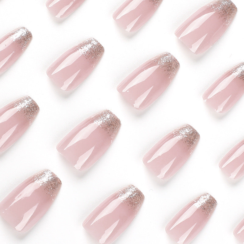 Nails-2328-Medium Length Almond nails- Free 24 pc Sticker Sheet included
