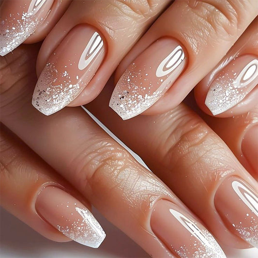 Nails-3736-Medium Length Almond nails- Free 24 pc Sticker Sheet  included