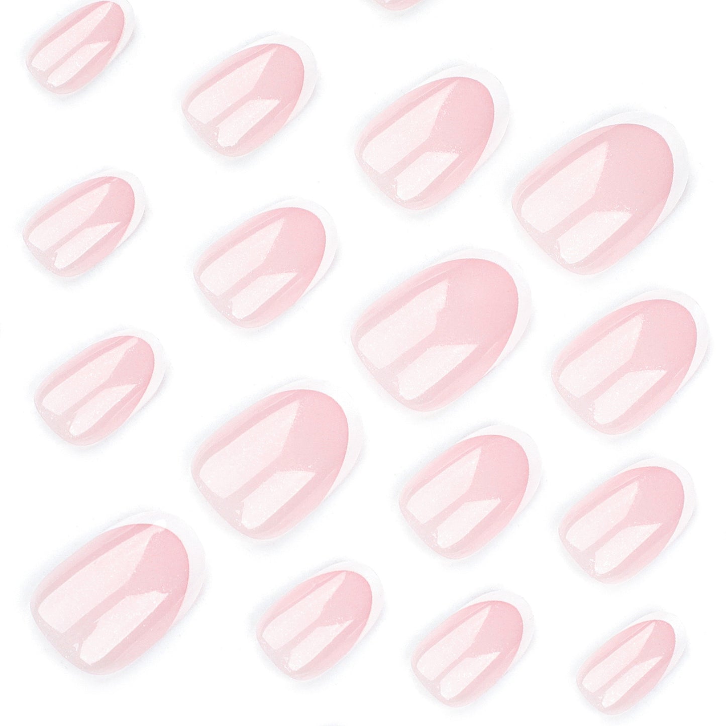 French Almond Nails-Mid length 3443- Free 4-pc Nail-kit included
