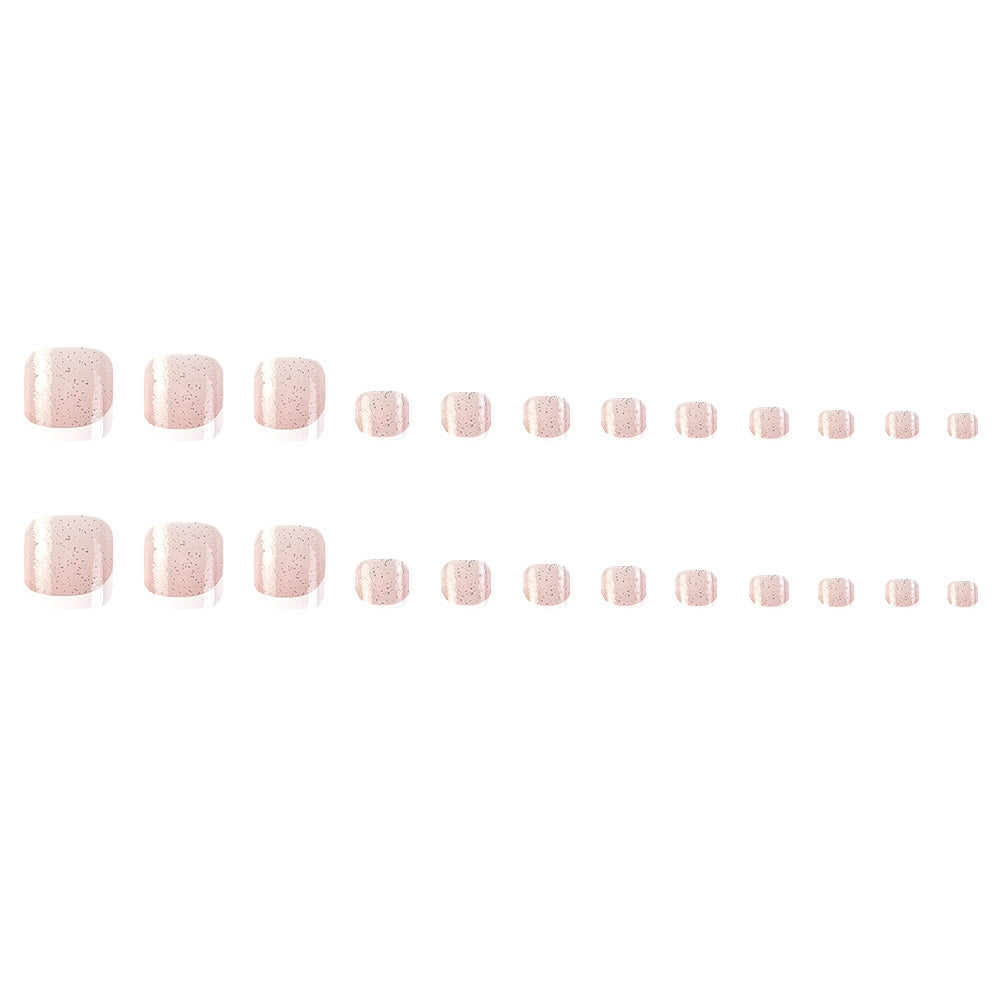Shimmer French Toe Nails-152 - Free 4 pc nail kit included