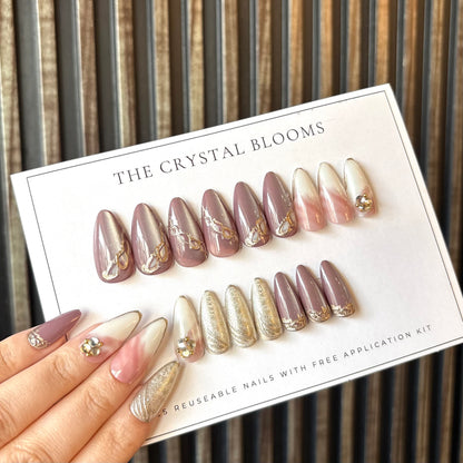 Nails-980M- Almond nails- Free 24pc Sticker Sheet included