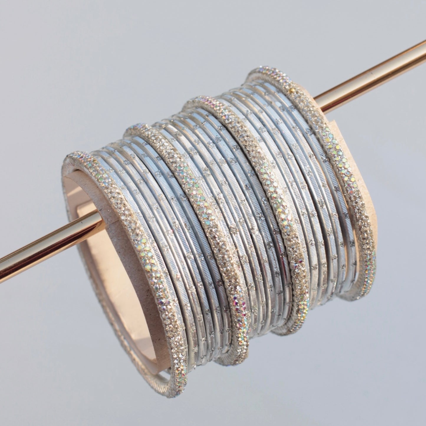 Nira Bangle Set-silver