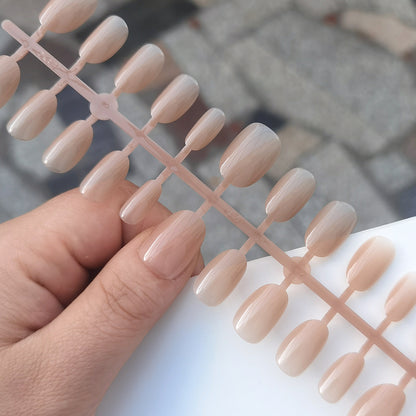 Neutral Nude Oval Nails -851- Free 4 pc nail kit included