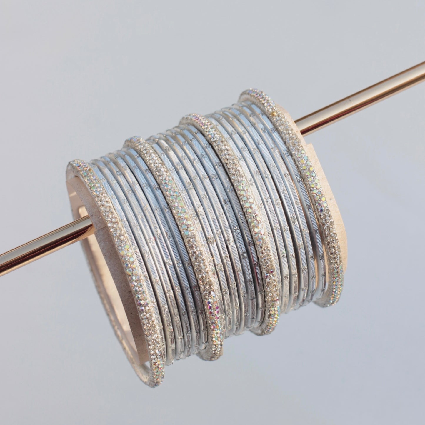 Nira Bangle Set-silver