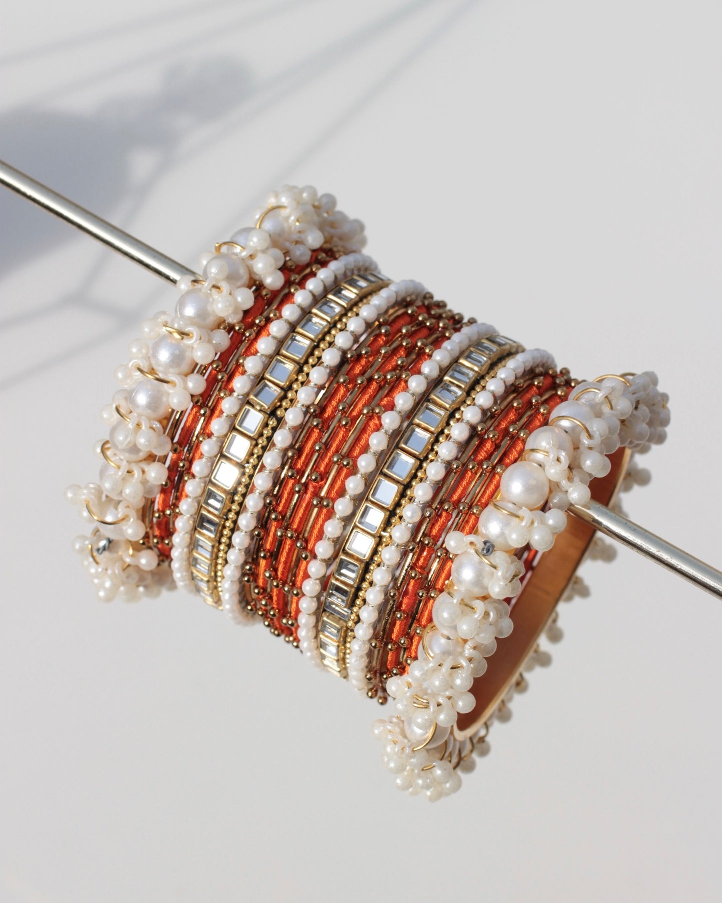Zariah Premium Bangle Set-- Orange