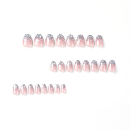 Nails-020 -Medium Length Almond nails- Free 24 pc Sticker Sheet included