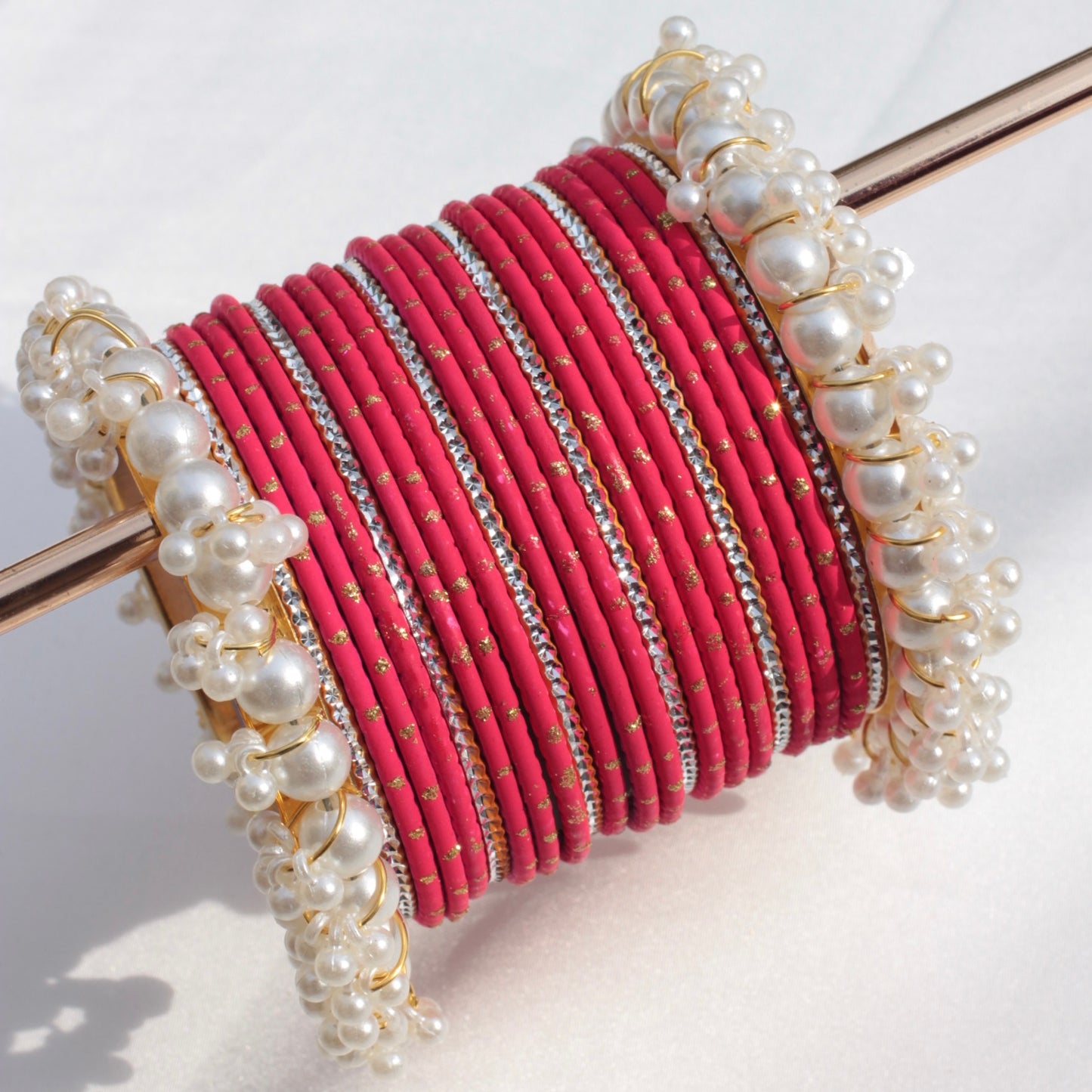 Azel Bangle Set-Bright Red