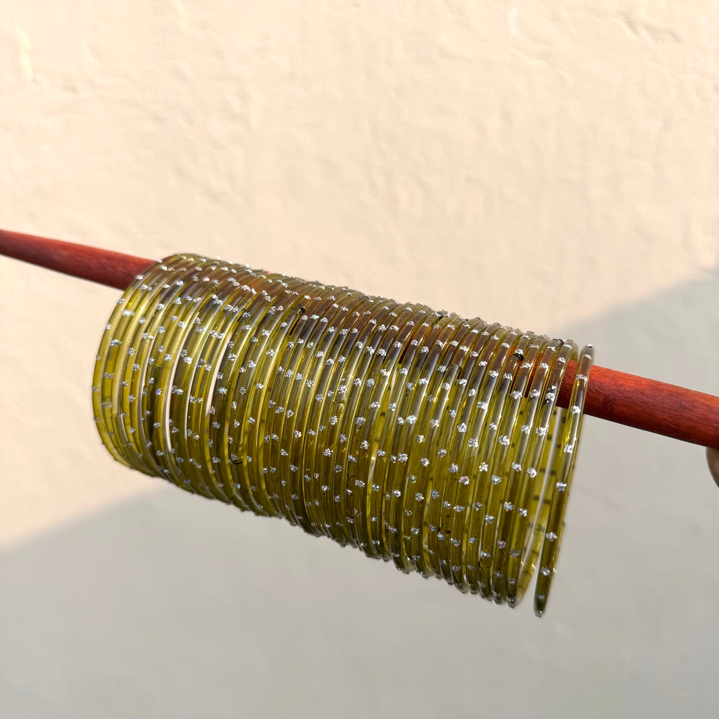 Aiyna- Viral Handmade Glass Bangles-olive #13