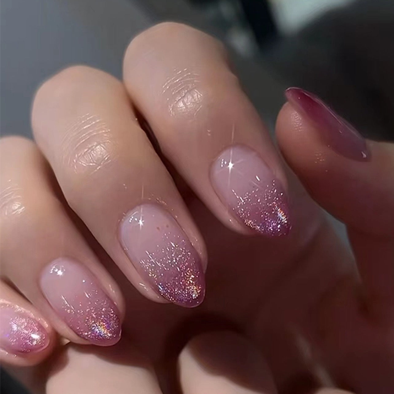 Nails-3608-Almond nails- Free 24pc Sticker Sheet  included