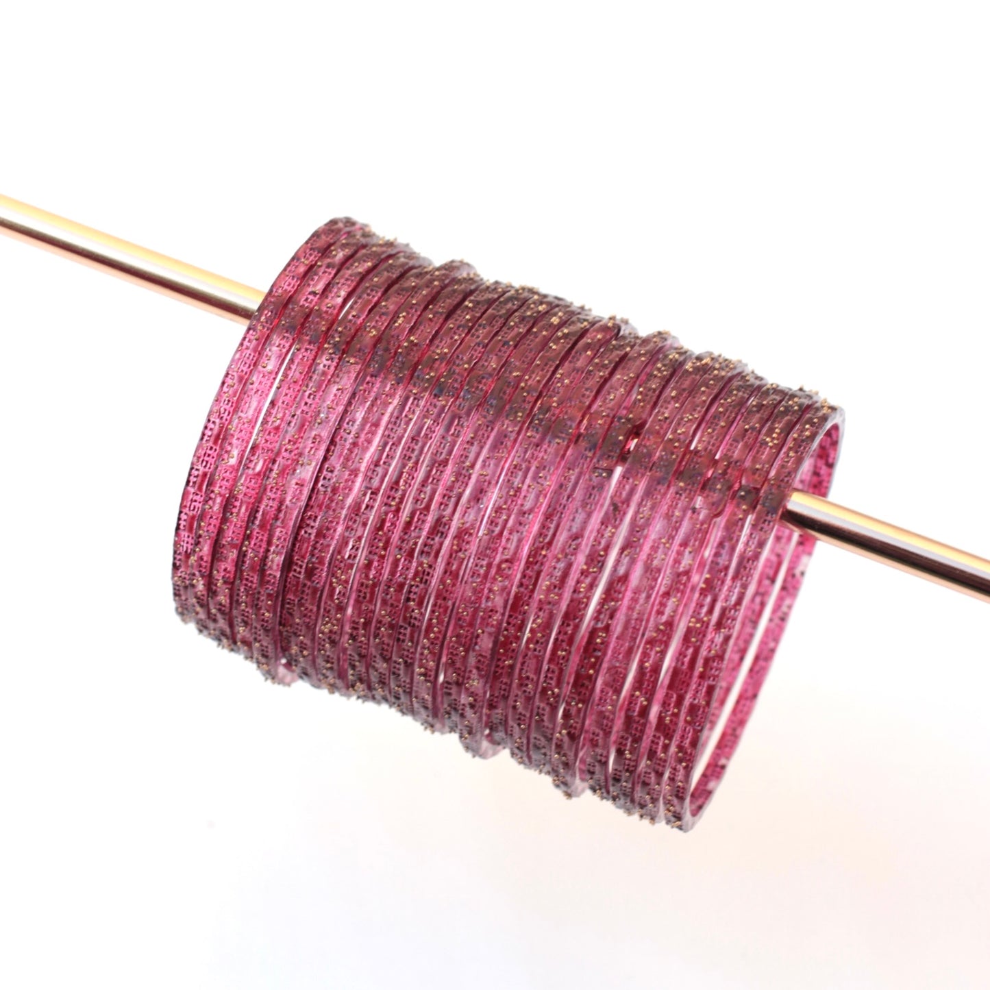 Rains- Viral Handmade Glass Bangles-Burgundy Pink- #37