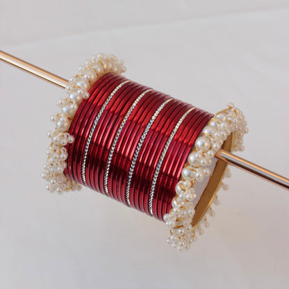 Mila Bangle Set-Red