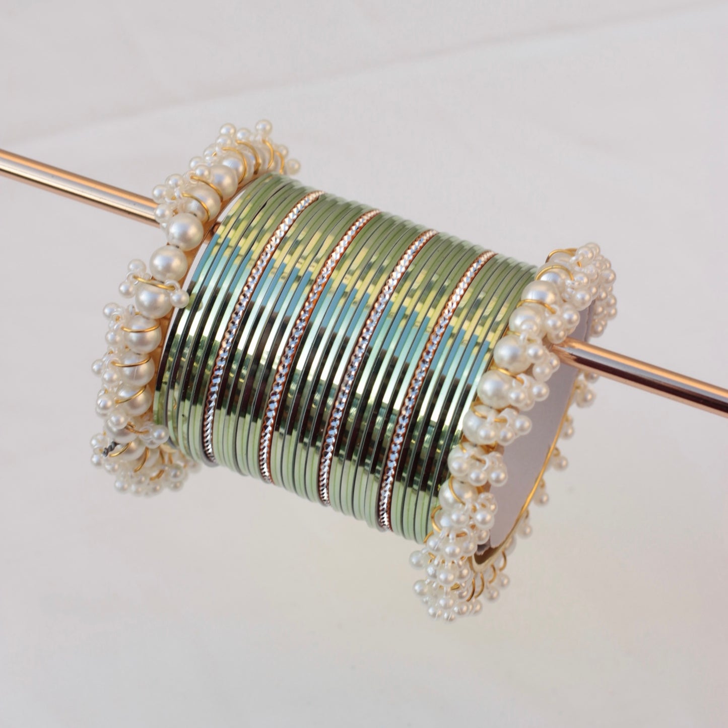 Mila Bangle Set-Parrot Green