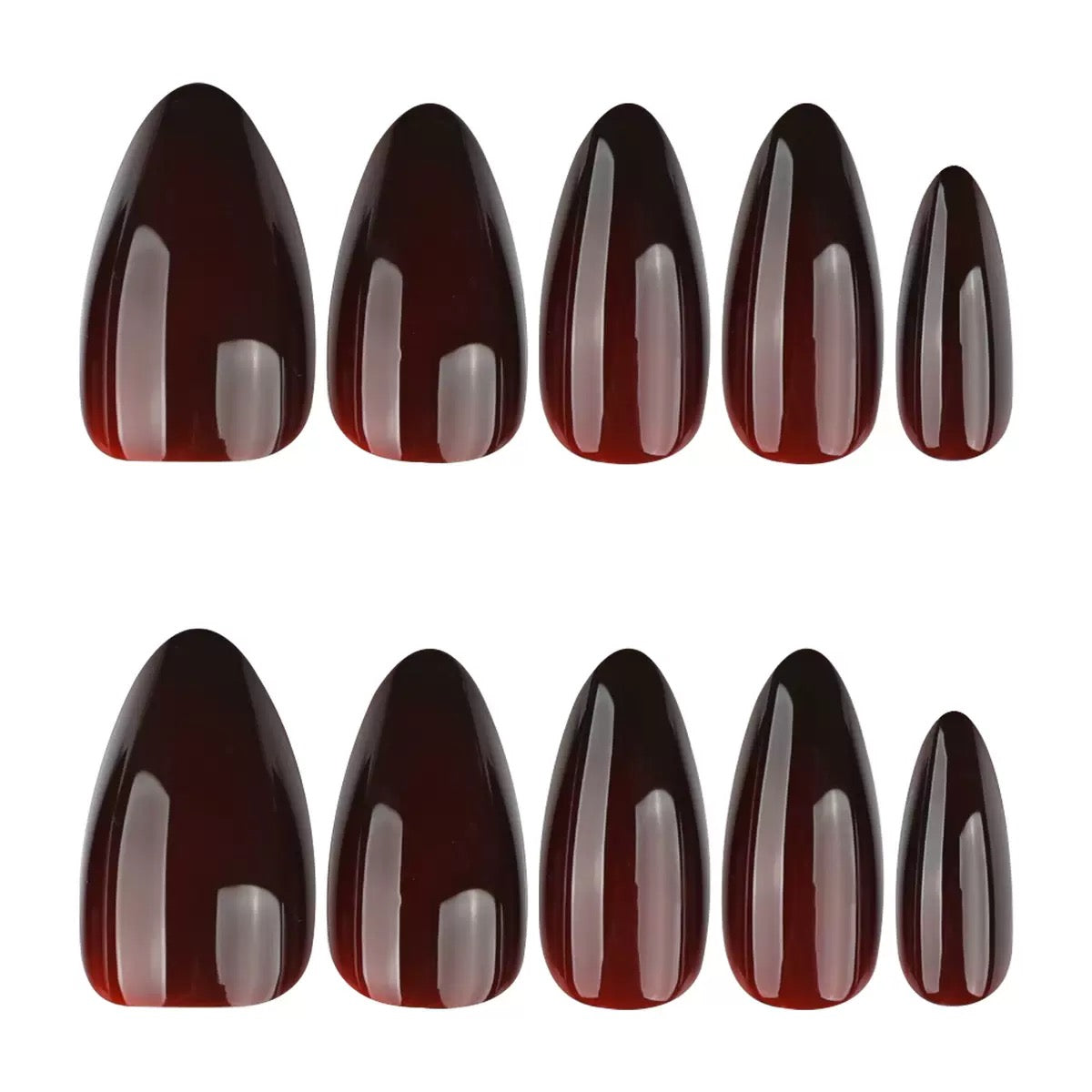 Nails-4100- Dark wine nails- Free 24 -pc Sticker Sheet  included