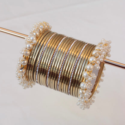 Mila Bangle Set-Golden