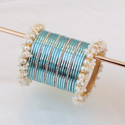 Mila Bangle Set-Light blue-1