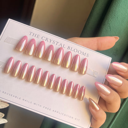 [Premium] Reflective Mirror Glazed Nails-3494- Free 24 -pc Sticker Sheet  included