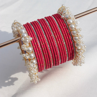 Azel Bangle Set-Bright Red