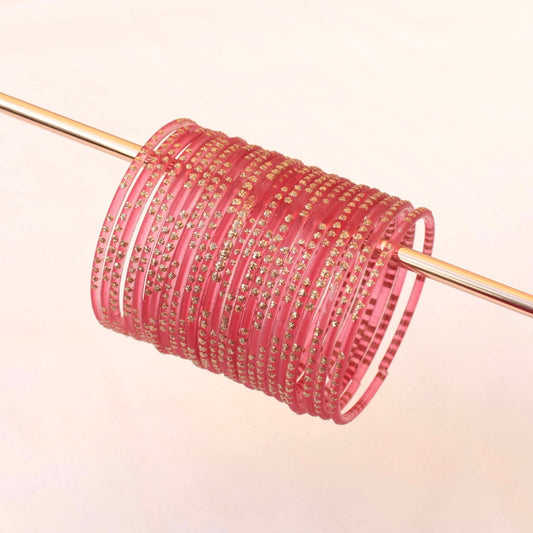 Mahnur- Viral Handmade Glass Bangles-Orange Peach