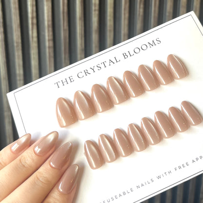 [PREMIUM] Nails-26MYS- Cateye 3D Almond nails- Free 24pc Sticker Sheet included