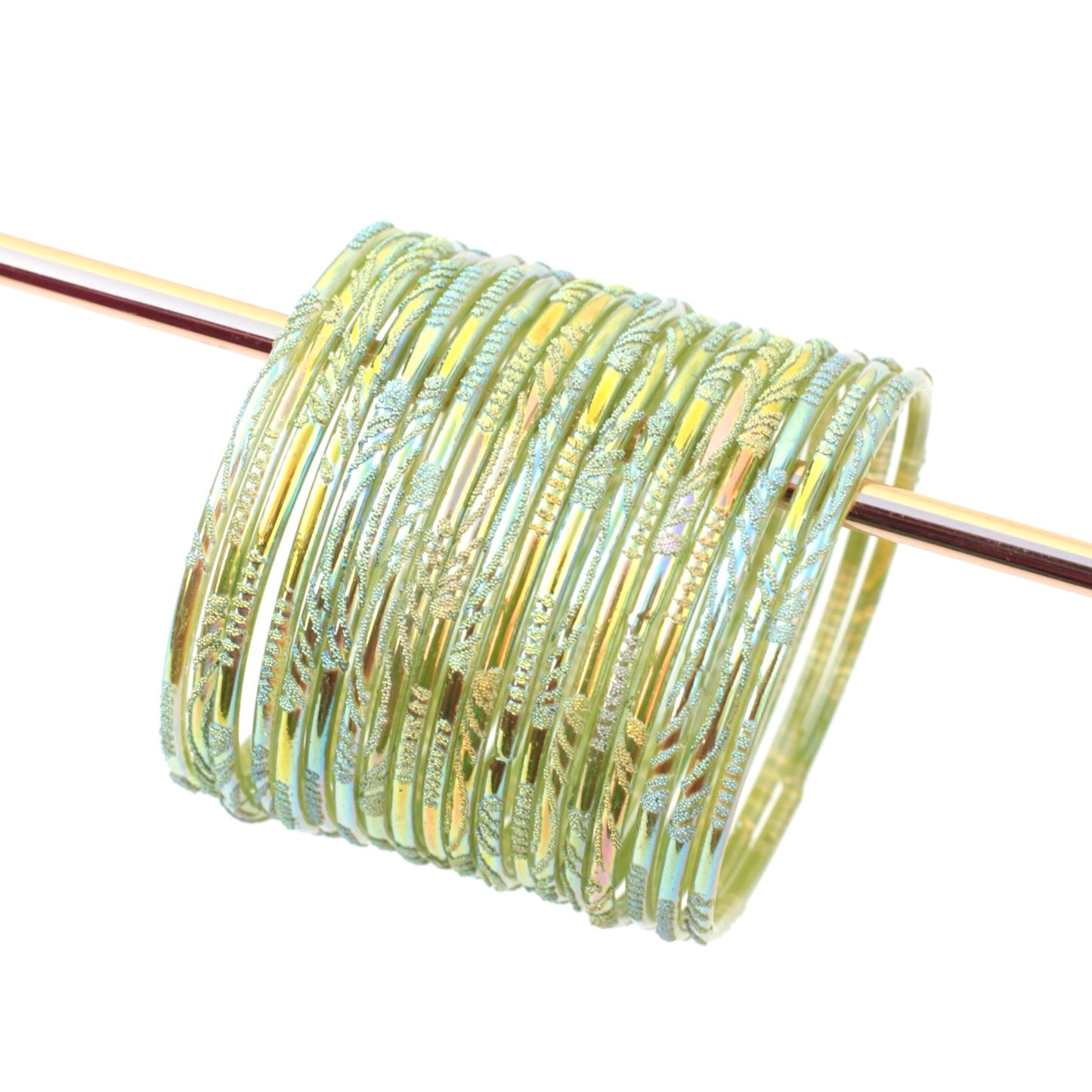 Moon- Viral Handmade Glass Bangles-Parrot Green