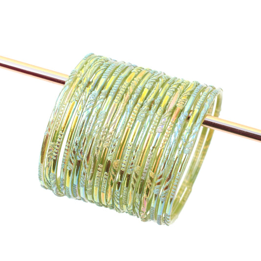 Moon- Viral Handmade Glass Bangles-Parrot Green