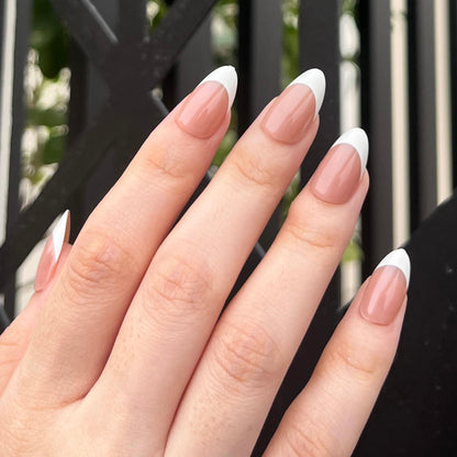 [PREMIUM] Oval French Nails -856-Free 4 pc nail kit included