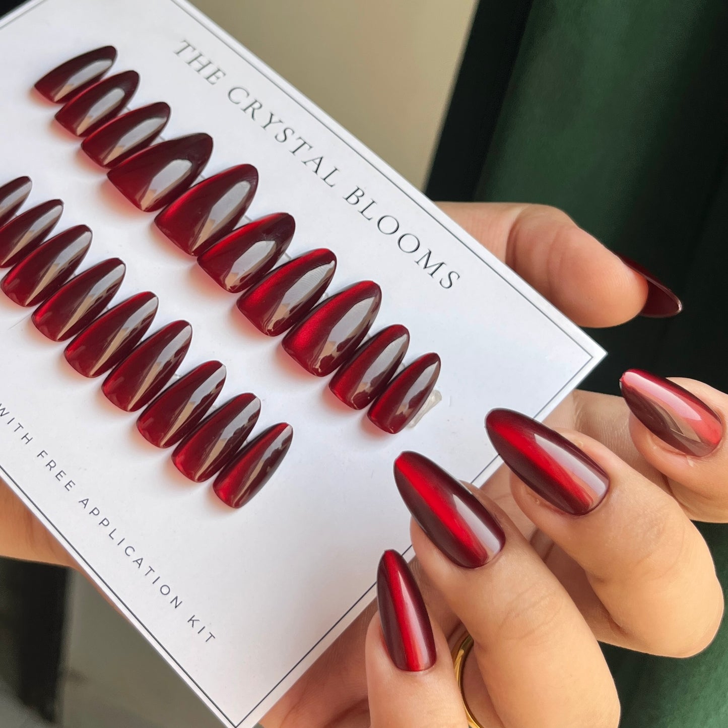 Cat eye handmade Nails -07- Free 24 pc Sticker Sheet  included-n