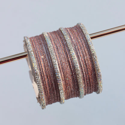 Ziva Bangle Set- Shimmer Pink