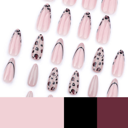 Nails-3585-Medium Length Almond nails- Free 24 pc Sticker Sheet included
