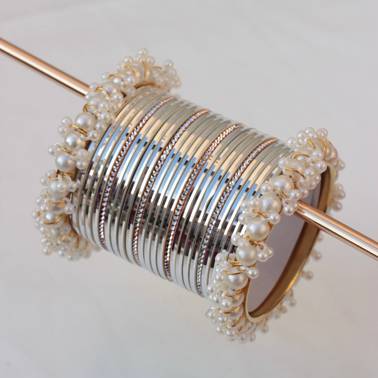 Mila Bangle Set-Silver