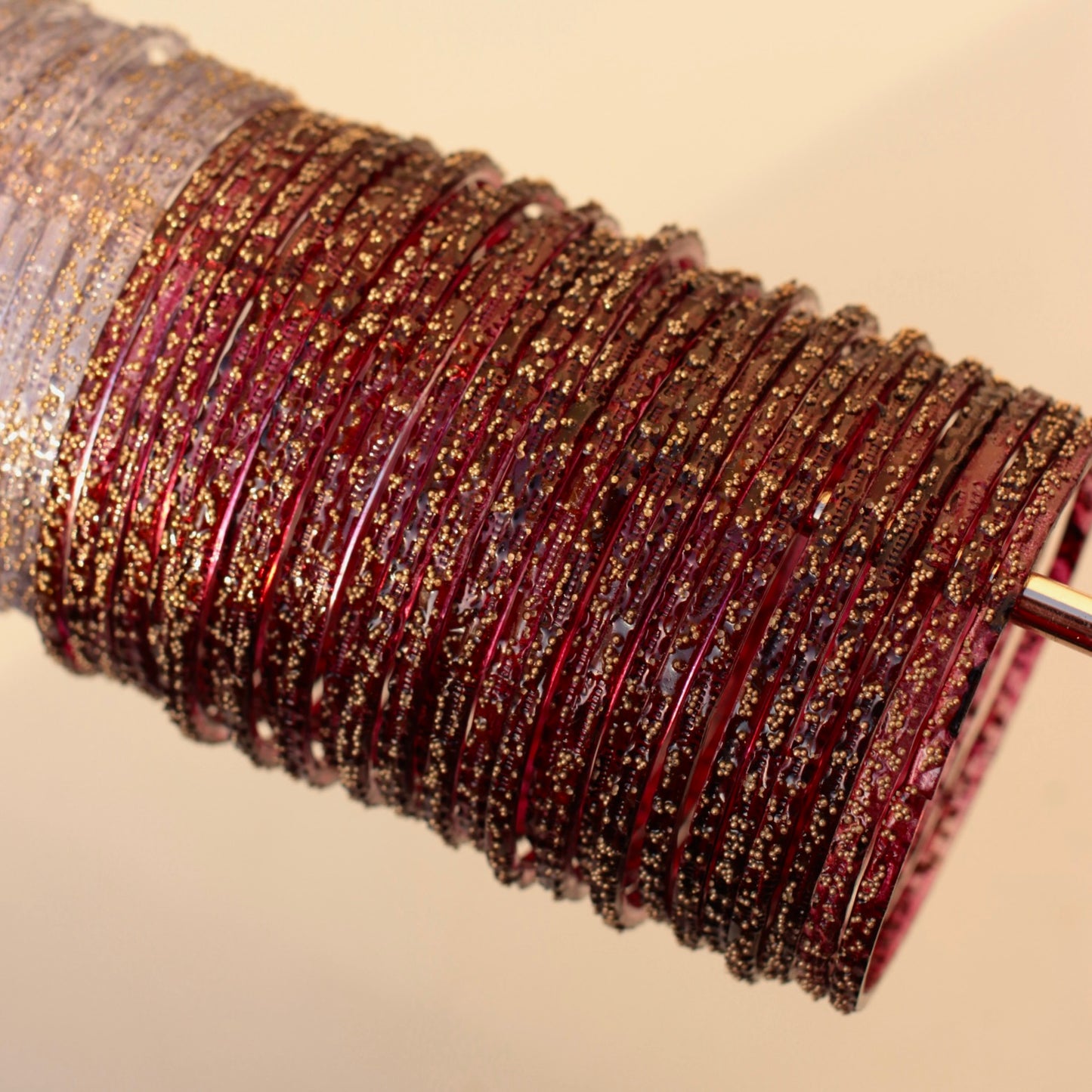 Rains- Viral Handmade Glass Bangles-Maroon # N04