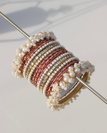 Zariah Premium Bangle Set-Pink