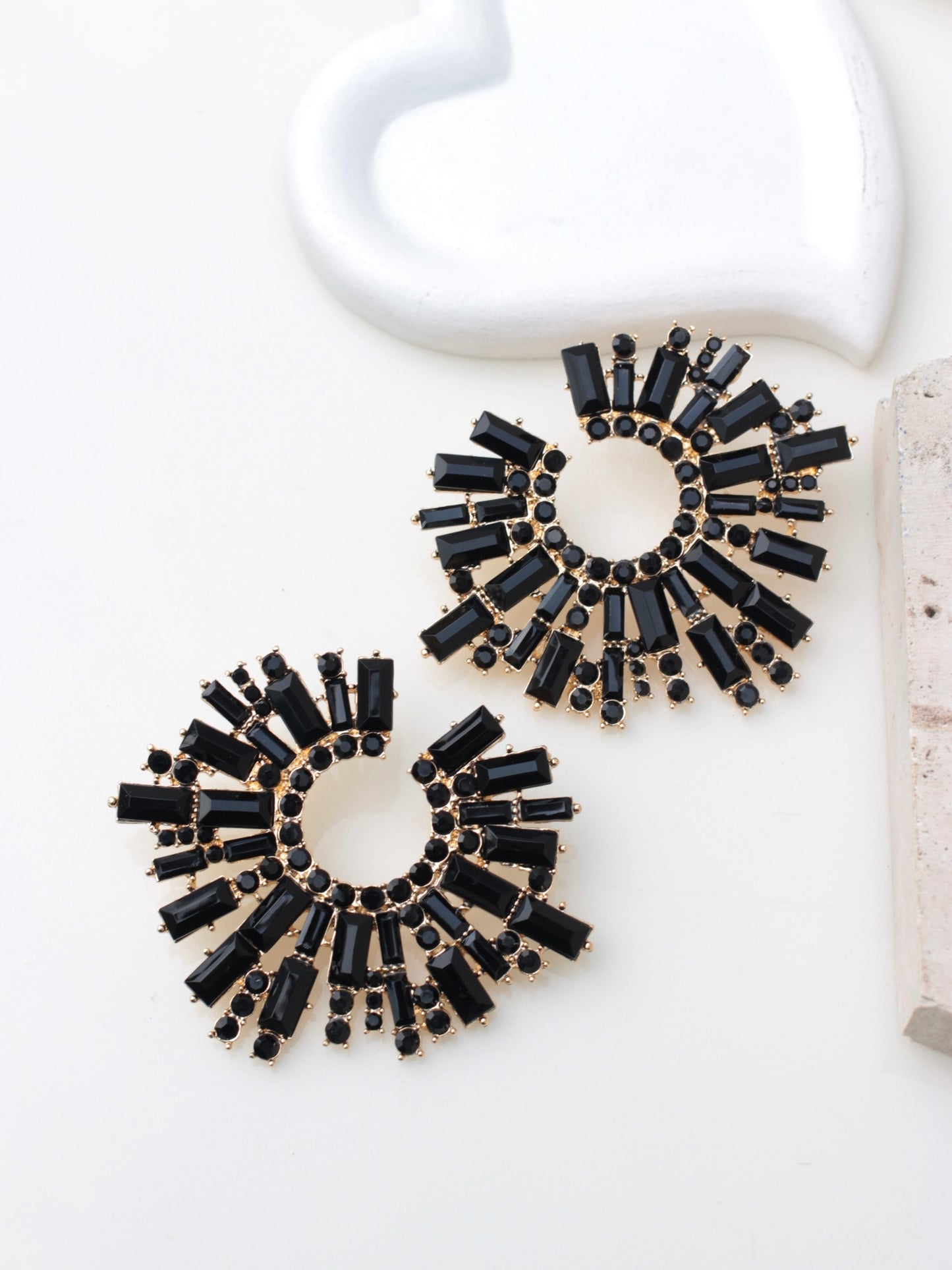 JCEarrings(Rhinestone XXL disks)-100-CL