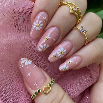 Nails-3287-Almond nails- Free 24pc Sticker Sheet included