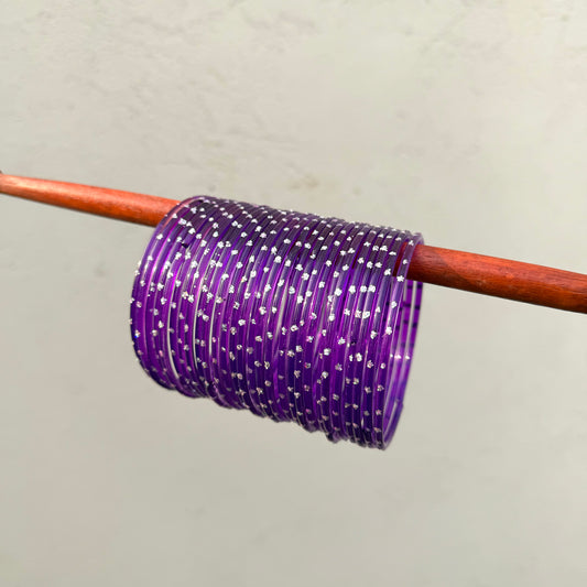 Aiyna- Viral Handmade Glass Bangles-dark purple #31