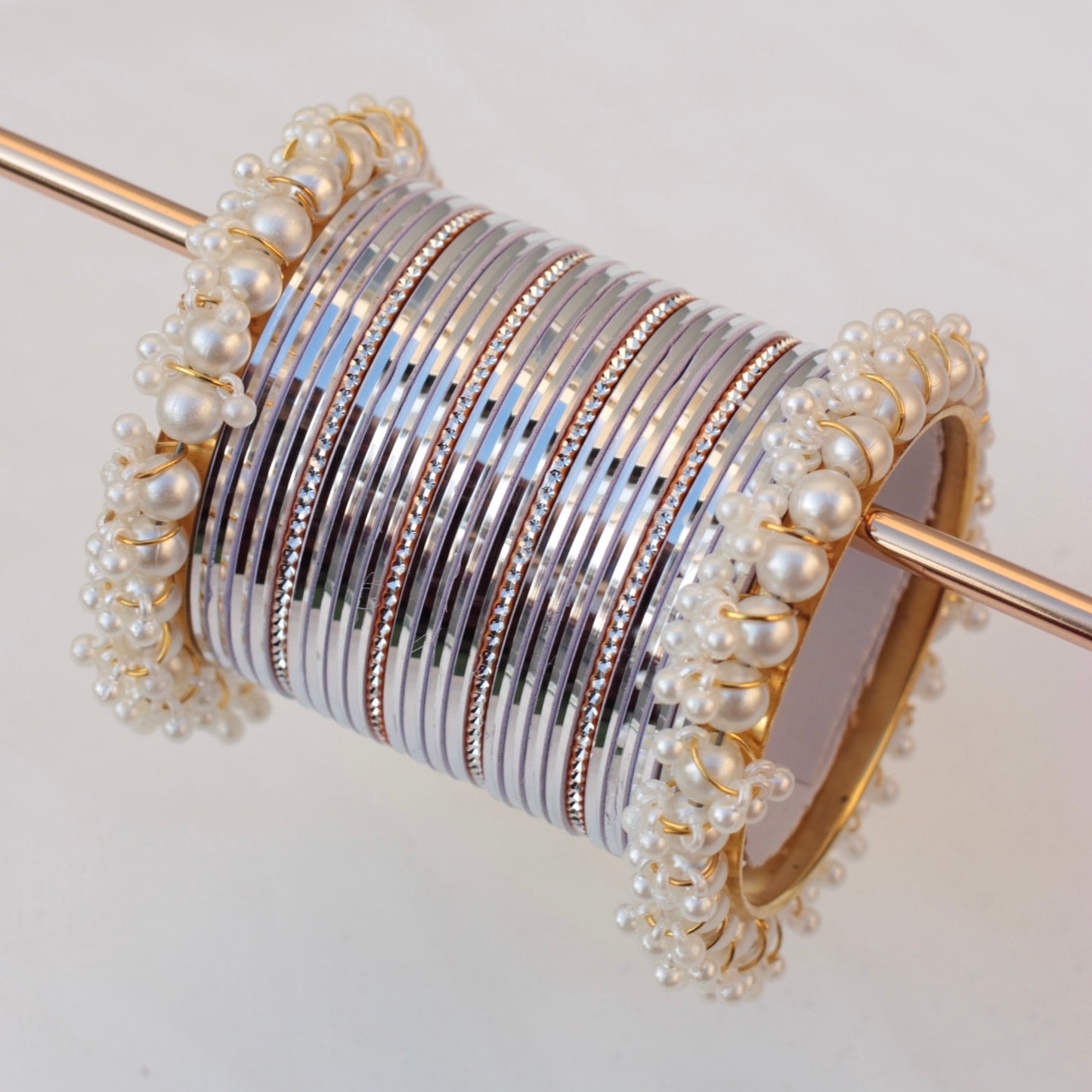 Mila Bangle Set-Silver