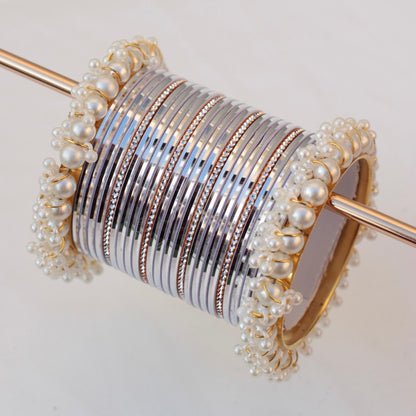 Mila Bangle Set-Silver