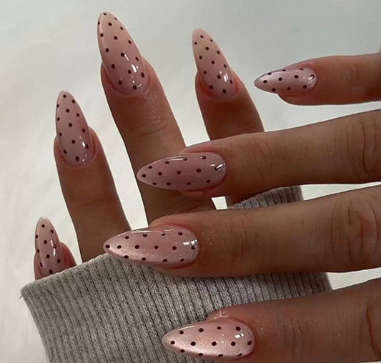 [PREMIUM] Nails-4349J- Cateye 3D Almond nails- Free 24pc Sticker Sheet included