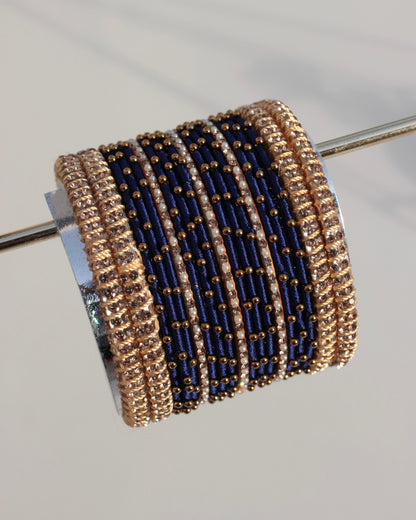 Aura Bangle Set-Navy Blue