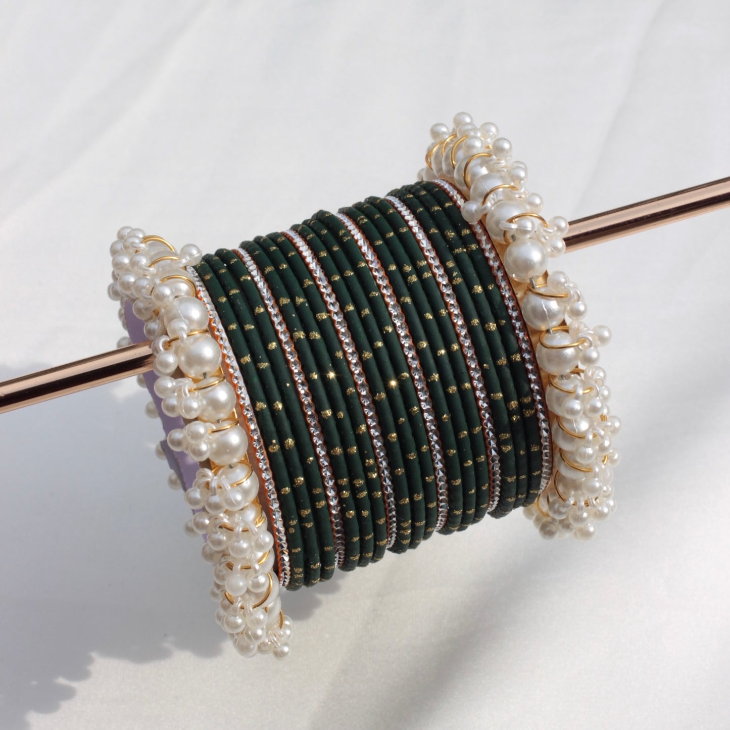 Azel Bangle Set- Dark Green