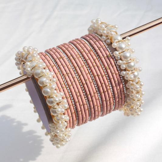 Azel Bangle Set-Peach