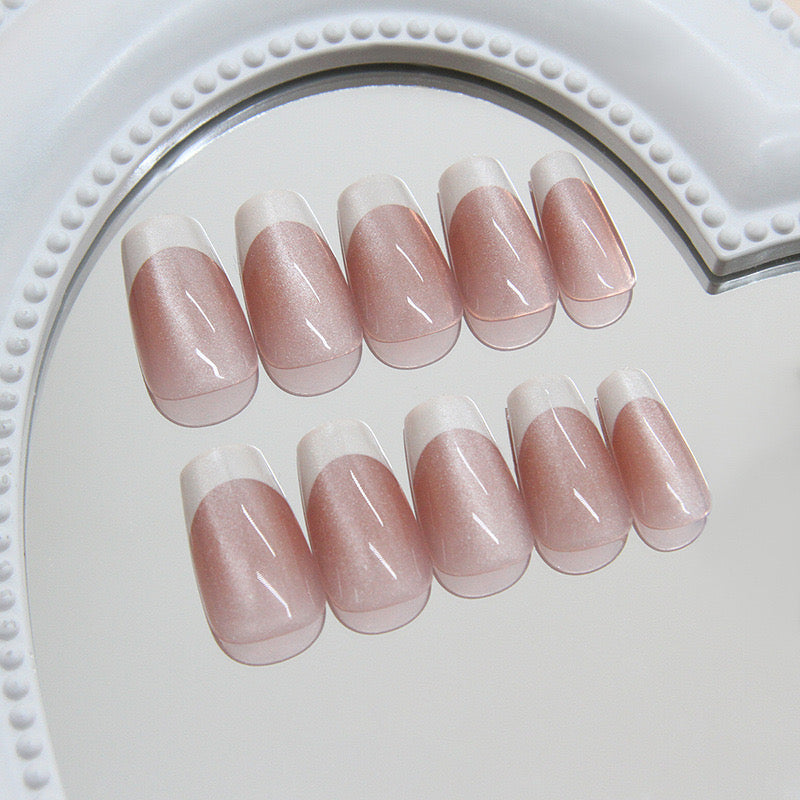 Cat-eye French Nails-171- Free 24-pc Sticker Sheet included