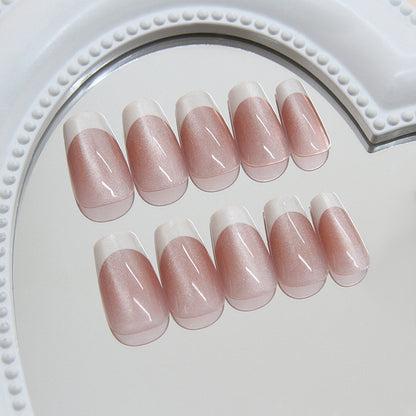 Cat-eye French Nails-171- Free 24-pc Sticker Sheet included