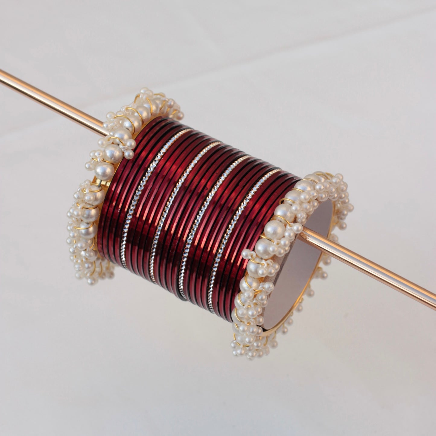 Mila Bangle Set-maroon