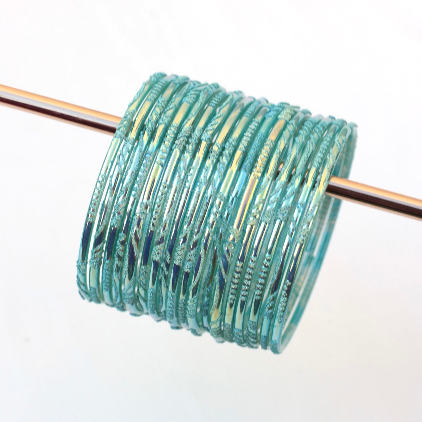 Moon- Viral Handmade Glass Bangles-Turcoise-1