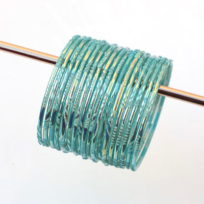Moon- Viral Handmade Glass Bangles-Turcoise-1
