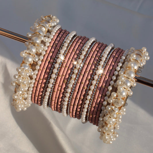 Rian Bangle Set-Peach